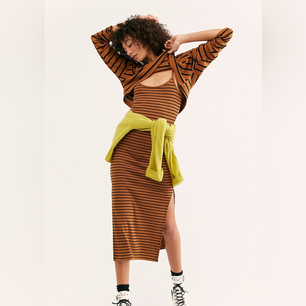 Free People FP Beach Zinnia Striped Dress Set, Size Small